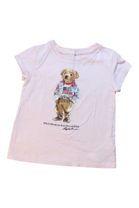 A Pink Short Sleeve T Shirts from Ralph Lauren in size 12-18M for girl. (Front View)