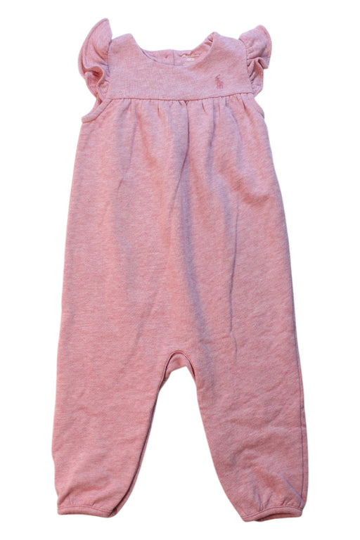 A Pink Sleeveless Rompers from Ralph Lauren in size 6-12M for girl. (Front View)