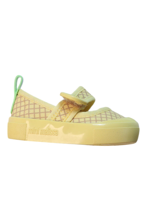 A Yellow Sneakers from Mini Melissa in size 12-18M for girl. (Front View)