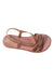 A Peach Sandals from Zaxy in size 11Y for girl. (Front View)