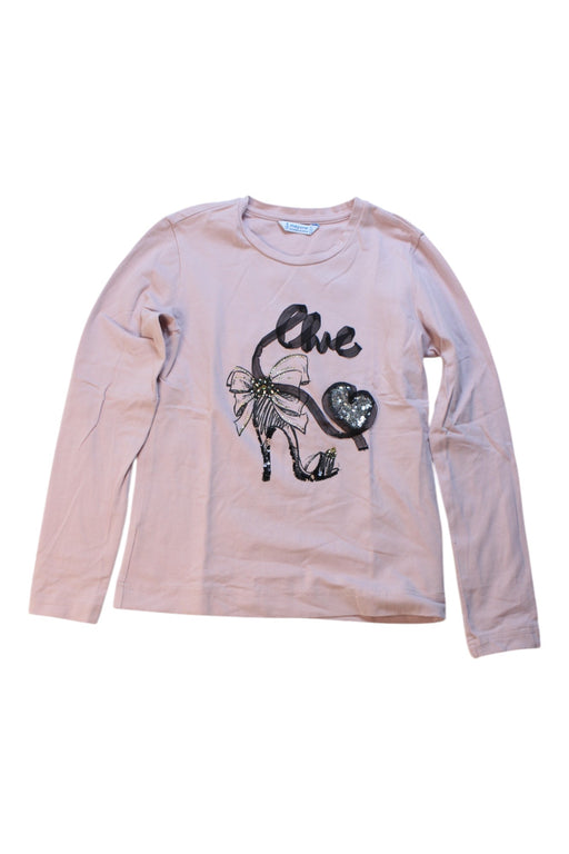 A Pink Long Sleeve Tops from Mayoral in size 8Y for girl. (Front View)