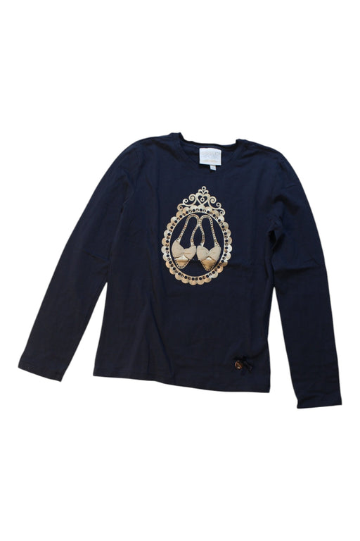 A Navy Long Sleeve Tops from Le Chic in size 7Y for girl. (Front View)