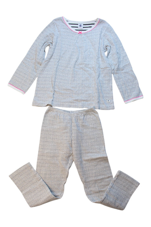 A White Pyjama Sets from Petit Bateau in size 6T for girl. (Front View)