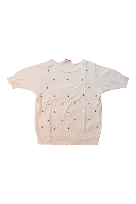 A White Short Sleeve Tops from Bonpoint in size 6T for girl. (Front View)