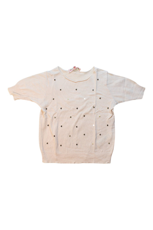 A White Short Sleeve Tops from Bonpoint in size 6T for girl. (Front View)