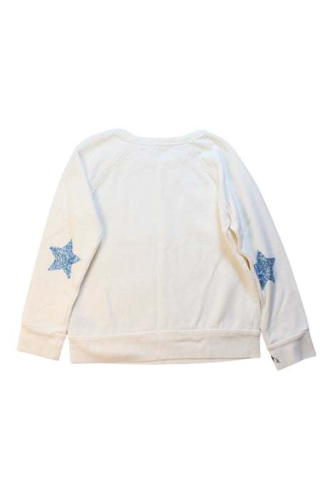 A Ivory Crewneck Sweatshirts from Crewcuts in size 6T for girl. (Back View)