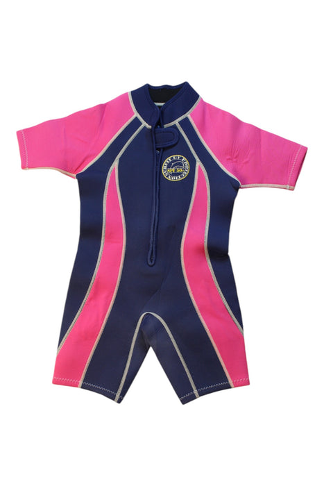 A Navy Floatsuits from JakaBel in size 6T for girl. (Front View)
