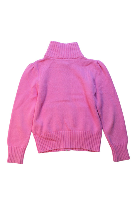 A Pink Zippered Sweatshirts from Ralph Lauren in size 6T for girl. (Back View)