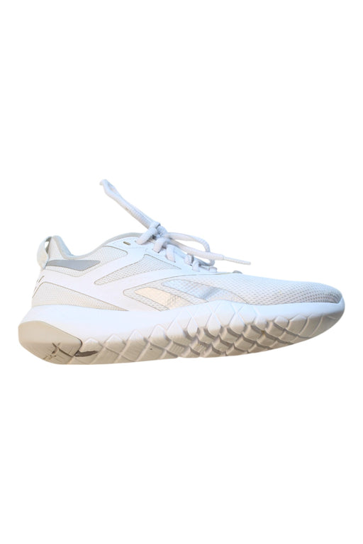 A White Sneakers from Reebok in size 10Y for boy. (Front View)