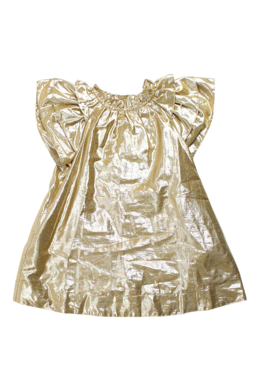 A Gold Sleeveless Dresses from Velveteen in size 12-18M for girl. (Front View)