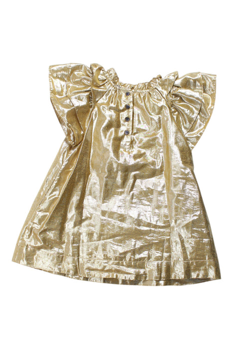 A Gold Sleeveless Dresses from Velveteen in size 12-18M for girl. (Back View)