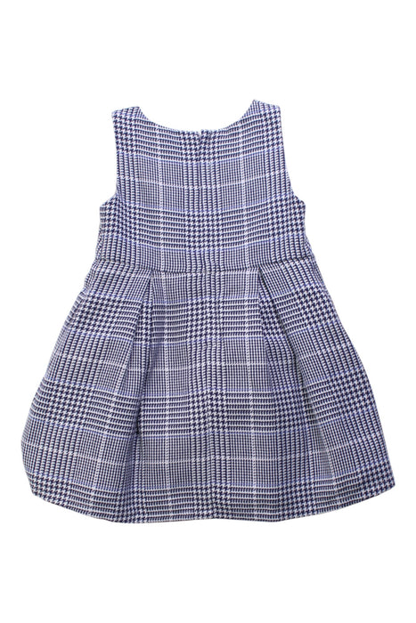 A Navy Sleeveless Dresses from Le Bebe in size 3T for girl. (Back View)