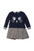A Navy Long Sleeve Dresses from Petit Bateau in size 18-24M for girl. (Front View)