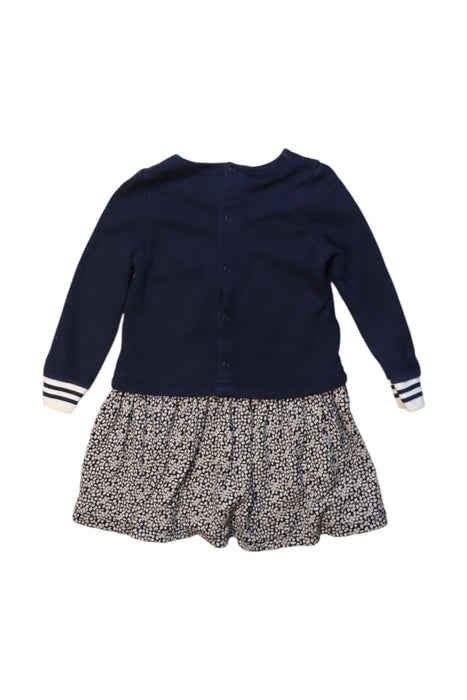 A Navy Long Sleeve Dresses from Petit Bateau in size 18-24M for girl. (Back View)