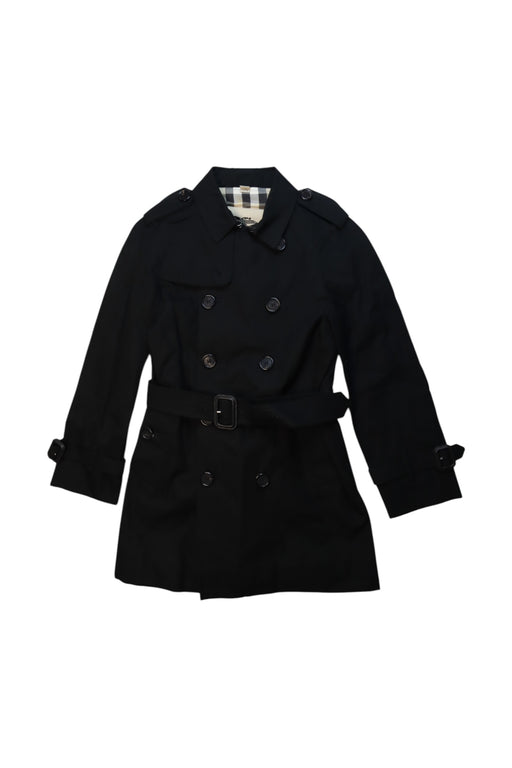 A Black Coats from Burberry in size 8Y for girl. (Front View)