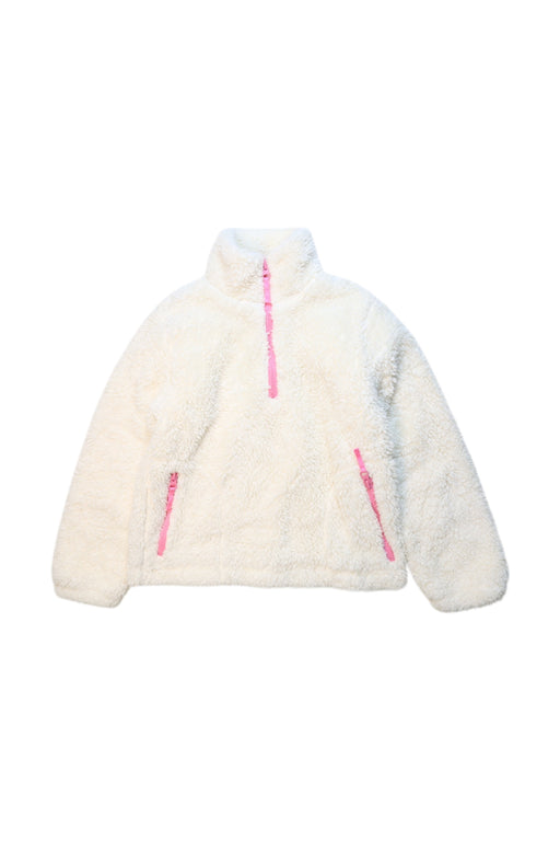 A White Zippered Sweatshirts from Crewcuts in size 8Y for girl. (Front View)