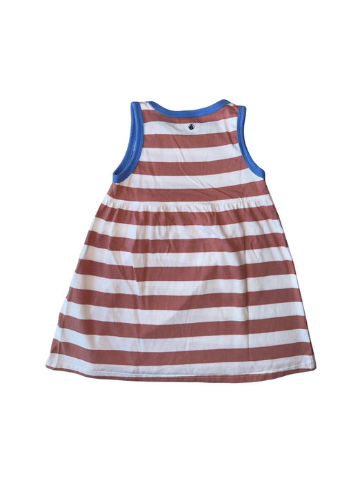 A Blue Sleeveless Dresses from Petit Bateau in size 2T for girl. (Back View)