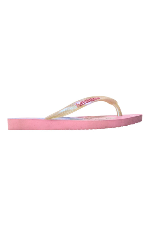 A Pink Flip Flops from Havaianas in size 6T for girl. (Front View)