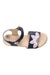 A Navy Sandals from Geox in size 9Y for girl. (Front View)