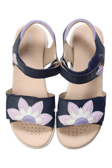 A Navy Sandals from Geox in size 9Y for girl. (Back View)