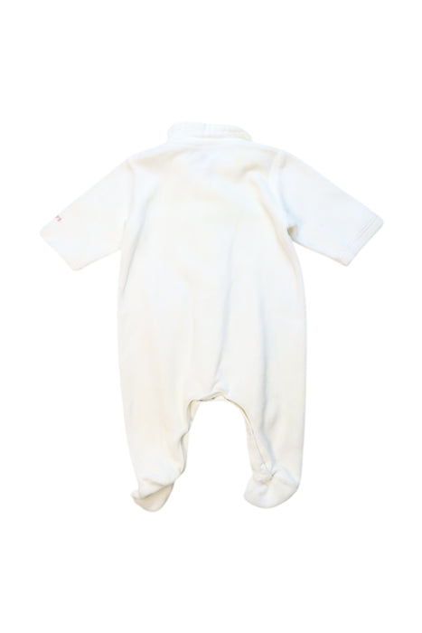 A White Onesies from Petit Bateau in size 0-3M for girl. (Back View)