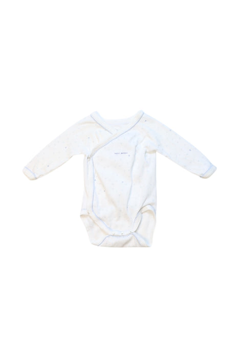 A White Long Sleeve Bodysuits from Petit Bateau in size 0-3M for neutral. (Front View)