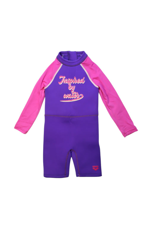 A Pink Swimsuits from Arena in size 2T for girl. (Front View)