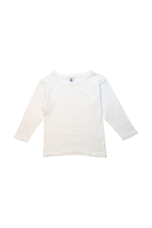 A White Long Sleeve T Shirts from Petit Bateau in size 3T for girl. (Front View)