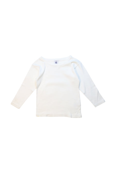 A White Long Sleeve T Shirts from Petit Bateau in size 3T for girl. (Front View)