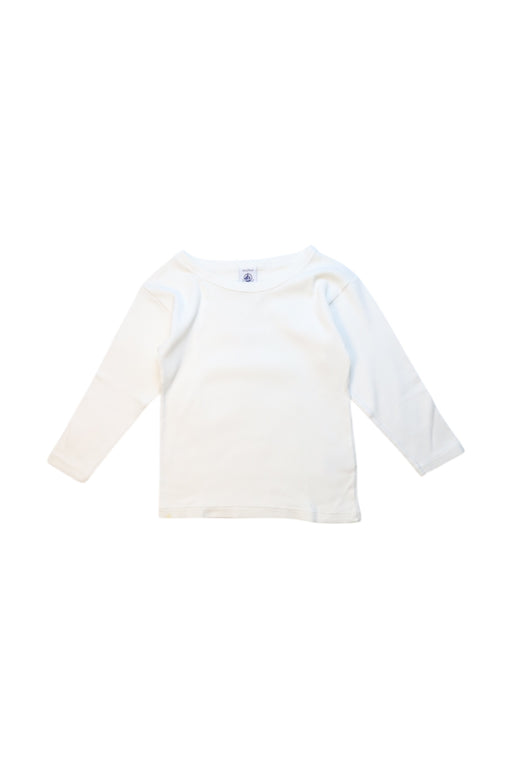 A White Long Sleeve T Shirts from Petit Bateau in size 3T for girl. (Front View)