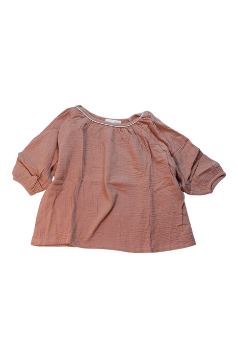 A Brown Long Sleeve Tops from Excuse My French in size 4T for girl. (Front View)