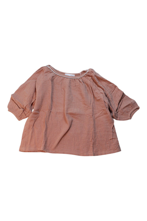 A Brown Long Sleeve Tops from Excuse My French in size 4T for girl. (Front View)