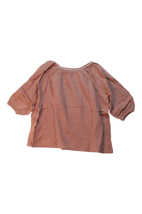 A Brown Long Sleeve Tops from Excuse My French in size 4T for girl. (Back View)