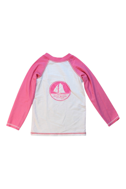 A Pink Rash Guards from Petit Bateau in size 4T for girl. (Front View)