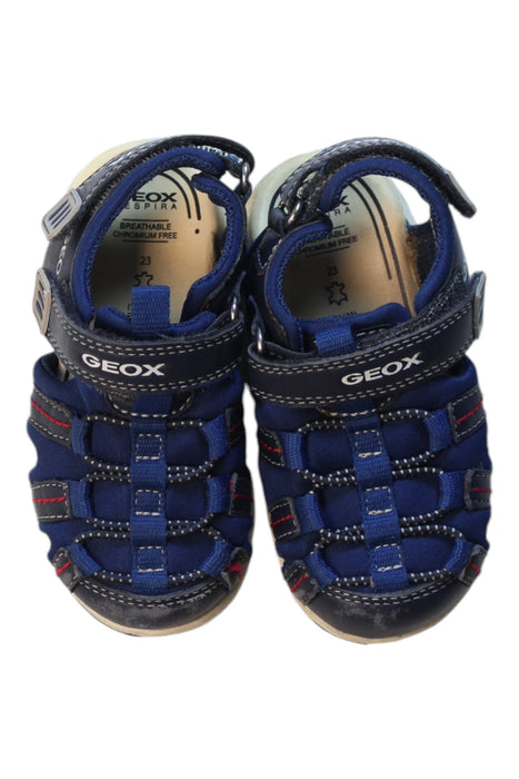 A Navy Sandals from Geox in size 18-24M for boy. (Back View)