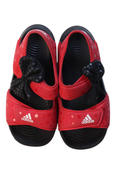 A Red Sandals from Adidas in size 3T for girl. (Back View)