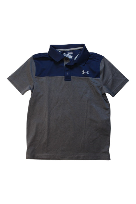 A Navy Short Sleeve Polos from Under Armour in size 10Y for boy. (Front View)