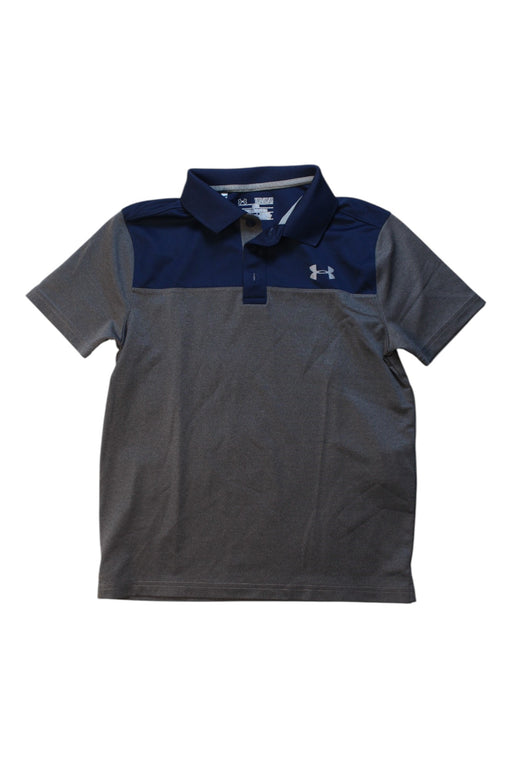 A Navy Short Sleeve Polos from Under Armour in size 10Y for boy. (Front View)