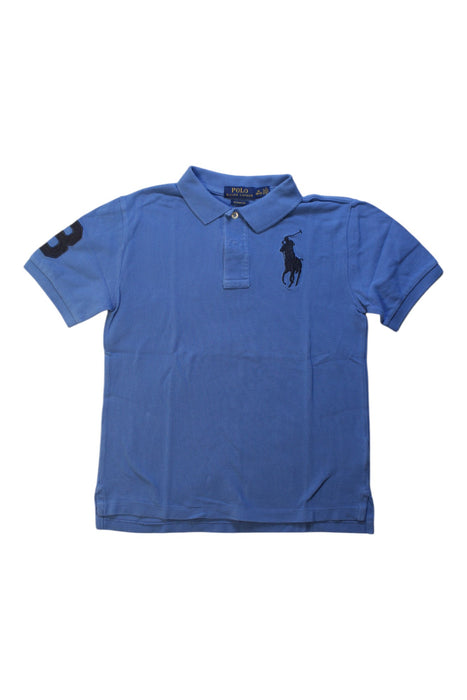 A Blue Short Sleeve Polos from Polo Ralph Lauren in size 10Y for boy. (Front View)