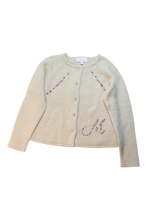 A Beige Cardigans from Monnalisa in size 6T for girl. (Front View)
