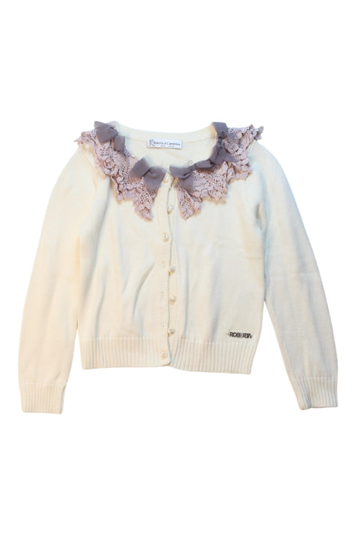A Ivory Cardigans from Roberta di Camerino in size 6T for girl. (Front View)