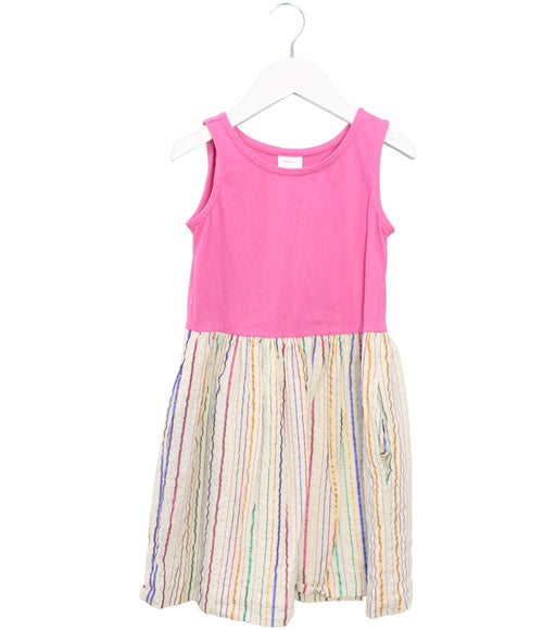 A Pink Sleeveless Dresses from Hanna Andersson in size 5T for girl. (Front View)