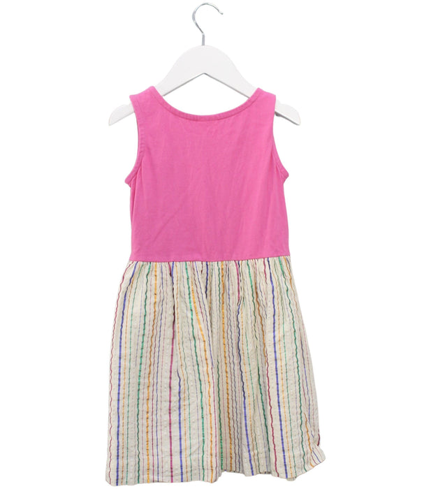 A Pink Sleeveless Dresses from Hanna Andersson in size 5T for girl. (Back View)