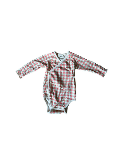 A White Long Sleeve Bodysuits from Oeuf in size 0-3M for neutral. (Front View)