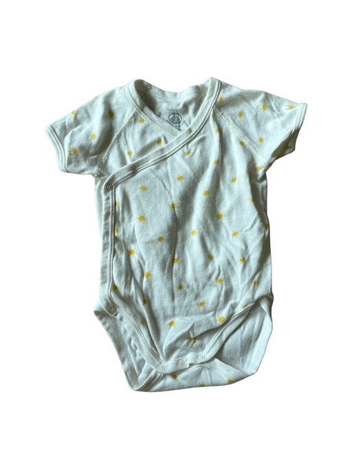 A White Short Sleeve Bodysuits from Petit Bateau in size 3-6M for neutral. (Front View)