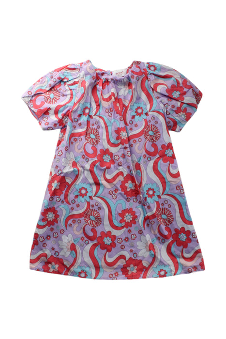 A Multicolour Short Sleeve Dresses from Seed in size 3T for girl. (Front View)