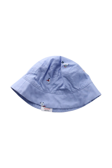 A Blue Sun Hats from Jacadi in size 6-12M for neutral. (Front View)