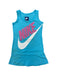 A Blue Sleeveless Dresses from Nike in size 2T for girl. (Front View)
