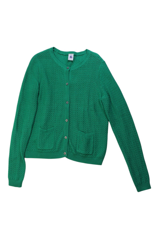 A Green Cardigans from Petit Bateau in size 10Y for girl. (Front View)