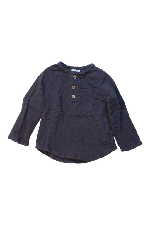 A Navy Long Sleeve Shirts from Jamie Kay in size 6-12M for boy. (Front View)